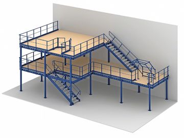 piso de entresuelo aumentado resistente del almacenamiento de 1 - 2 niveles para el almacenamiento industrial